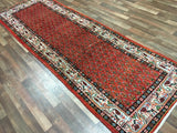 Persian Rug Hand Knotted Oriental Rug Semi-Antique Persian Hamadan Oriental Runner Rug 3'6X10'8