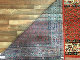 Persian Rug Hand Knotted Oriental Rug Semi-Antique Persian Hamadan Oriental Runner Rug 3'6X10'8