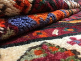 Persian Rug Hand Knotted Oriental Rug Semi-Antique Persian Hamadan Oriental Runner Rug 4'1 x 8'6
