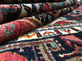 Persian Rug Hand Knotted Oriental Rug Semi-Antique Persian Hamadan Oriental Runner Rug 4'11x10'7