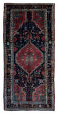 Persian Rug Hand Knotted Oriental Rug Semi-Antique Persian Hamadan Oriental Runner Rug 4'11x10'7