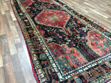 Persian Rug Hand Knotted Oriental Rug Semi-Antique Persian Hamadan Oriental Runner Rug 4'11x10'7