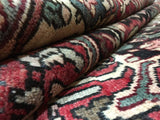 Persian Rug Hand Knotted Oriental Rug Semi-Antique Persian Hamadan Oriental Runner Rug 4'11x9'4
