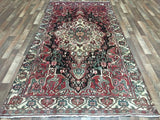 Persian Rug Hand Knotted Oriental Rug Semi-Antique Persian Hamadan Oriental Runner Rug 4'11x9'4