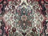 Persian Rug Hand Knotted Oriental Rug Semi-Antique Persian Hamadan Oriental Runner Rug 4'11x9'4