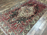 Persian Rug Hand Knotted Oriental Rug Semi-Antique Persian Hamadan Oriental Runner Rug 4'11x9'4
