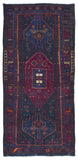 Persian Rug Hand Knotted Oriental Rug Semi-Antique Persian Hamadan Oriental Runner Rug 4'4X9'2