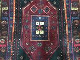 Persian Rug Hand Knotted Oriental Rug Semi-Antique Persian Hamadan Oriental Runner Rug 4'4X9'2