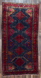 Persian Rug Hand Knotted Oriental Rug Semi-Antique Persian Hamadan Oriental Runner Rug 4'9' x 9'5