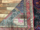 Persian Rug Hand Knotted Oriental Rug Semi-Antique Persian Hamadan Oriental Runner Rug 4'9' x 9'5