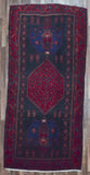 Persian Rug Hand Knotted Oriental Rug Semi-Antique Persian Hamadan Oriental Runner Rug 4'9X10'4