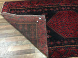 Persian Rug Hand Knotted Oriental Rug Semi-Antique Persian Hamadan Oriental Runner Rug 4'9X10'4