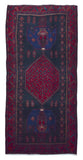 Persian Rug Hand Knotted Oriental Rug Semi-Antique Persian Hamadan Oriental Runner Rug 4'9X10'4