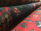 Persian Rug Hand Knotted Oriental Rug Semi-Antique Persian Hamadan Oriental Runner Rug 4'9X10'4