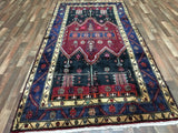 Persian Rug Hand Knotted Oriental Rug Semi-Antique Persian Hamadan Oriental Runner Rug 5'1X9'10