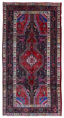 Persian Rug Hand Knotted Oriental Rug Semi-Antique Persian Hamadan Oriental Runner Rug 5'2X9'10