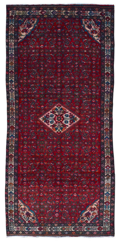 Persian Rug Hand Knotted Oriental Rug Semi-Antique Persian Hamadan Oriental Runner Rug 5'3 x 10'10