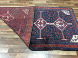 Persian Rug Hand Knotted Oriental Rug Semi-Antique Persian Hamadan Oriental Runner Rug 5'X9'