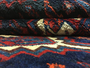 Persian Rug Hand Knotted Oriental Rug Semi-Antique Persian Hamadan Oriental Runner Rug 5'X9'