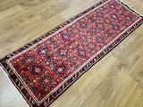 Persian Rug Hand Knotted Oriental Rug Semi Antique Persian Hamadan Rug 2'1X5'11