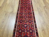 Persian Rug Hand Knotted Oriental Rug Semi Antique Persian Hamadan Rug 2'1X5'11
