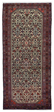 Persian Rug Hand Knotted Oriental Rug Semi-Antique Persian Hamadan Rug 2'7 x 6'