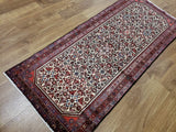 Persian Rug Hand Knotted Oriental Rug Semi-Antique Persian Hamadan Rug 2'7 x 6'