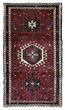 Persian Rug Hand Knotted Oriental Rug Semi Antique Persian Hamadan Rug 2'8X4'8