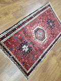 Persian Rug Hand Knotted Oriental Rug Semi Antique Persian Hamadan Rug 2'8X4'8