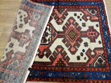 Persian Rug Hand Knotted Oriental Rug Semi Antique Persian Hamadan Rug 3'4X5'
