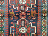 Persian Rug Hand Knotted Oriental Rug Semi Antique Persian Hamadan Rug 3'5X4'10