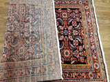 Persian Rug Hand Knotted Oriental Rug Semi Antique Persian Hamadan Rug 3'6 x 5'1