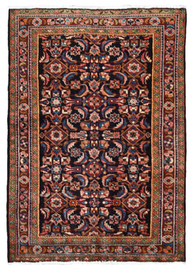 Persian Rug Hand Knotted Oriental Rug Semi Antique Persian Hamadan Rug 3'6 x 5'1