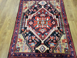 Persian Rug Hand Knotted Oriental Rug Semi Antique Persian Hamadan Rug 3'6X4'7