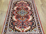 Persian Rug Hand Knotted Oriental Rug Semi Antique Persian Hamadan Rug 3'6X5'3