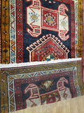 Persian Rug Hand Knotted Oriental Rug Semi Antique Persian Hamadan Rug 3'7 x 6'3