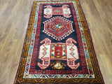 Persian Rug Hand Knotted Oriental Rug Semi Antique Persian Hamadan Rug 3'7 x 6'3