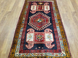 Persian Rug Hand Knotted Oriental Rug Semi Antique Persian Hamadan Rug 3'7 x 6'3