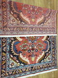 Persian Rug Hand Knotted Oriental Rug Semi Antique Persian Hamadan Rug 3'7x5'8