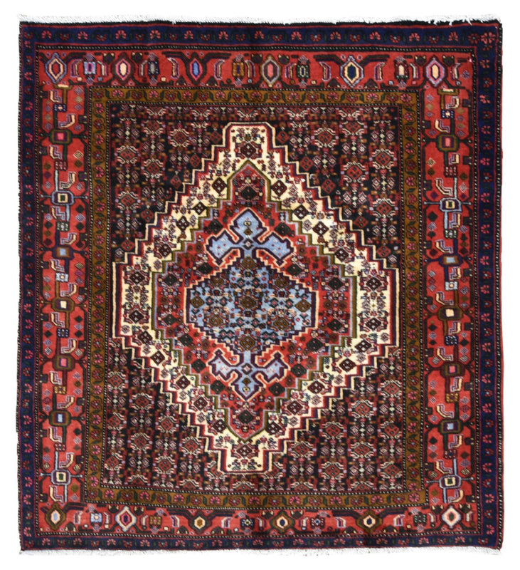 Semi Antique Fine Estate Persian Hamadan Rug 4'1 x 4'7