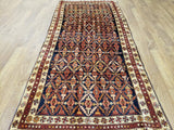 Persian Rug Hand Knotted Oriental Rug Semi-Antique Persian Hamadan Rug 4'4 x 9'8