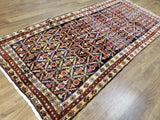 Persian Rug Hand Knotted Oriental Rug Semi-Antique Persian Hamadan Rug 4'4 x 9'8