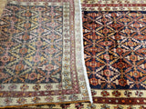 Persian Rug Hand Knotted Oriental Rug Semi-Antique Persian Hamadan Rug 4'4 x 9'8