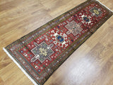 Persian Rug Hand Knotted Oriental Rug Semi-Antique Persian Hamadan Runner 1'11 x 6'6