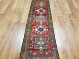 Persian Rug Hand Knotted Oriental Rug Semi-Antique Persian Hamadan Runner 1'11 x 6'6