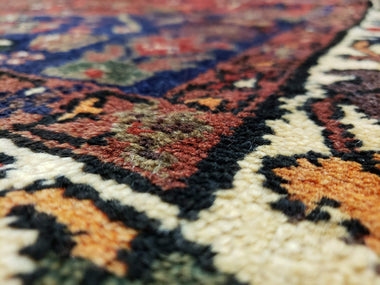 Persian Rug Hand Knotted Oriental Rug Semi-Antique Persian Hamadan Runner 3'10X9'2