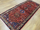 Persian Rug Hand Knotted Oriental Rug Semi-Antique Persian Hamadan Runner 3'10X9'2