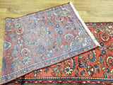 Persian Rug Hand Knotted Oriental Rug Semi-Antique Persian Hamadan Runner 3'1X9'7