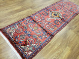 Persian Rug Hand Knotted Oriental Rug Semi-Antique Persian Hamadan Runner 3'1X9'7