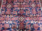 Persian Rug Hand Knotted Oriental Rug Semi-Antique Persian Hamadan Runner 3'7 x 9'6